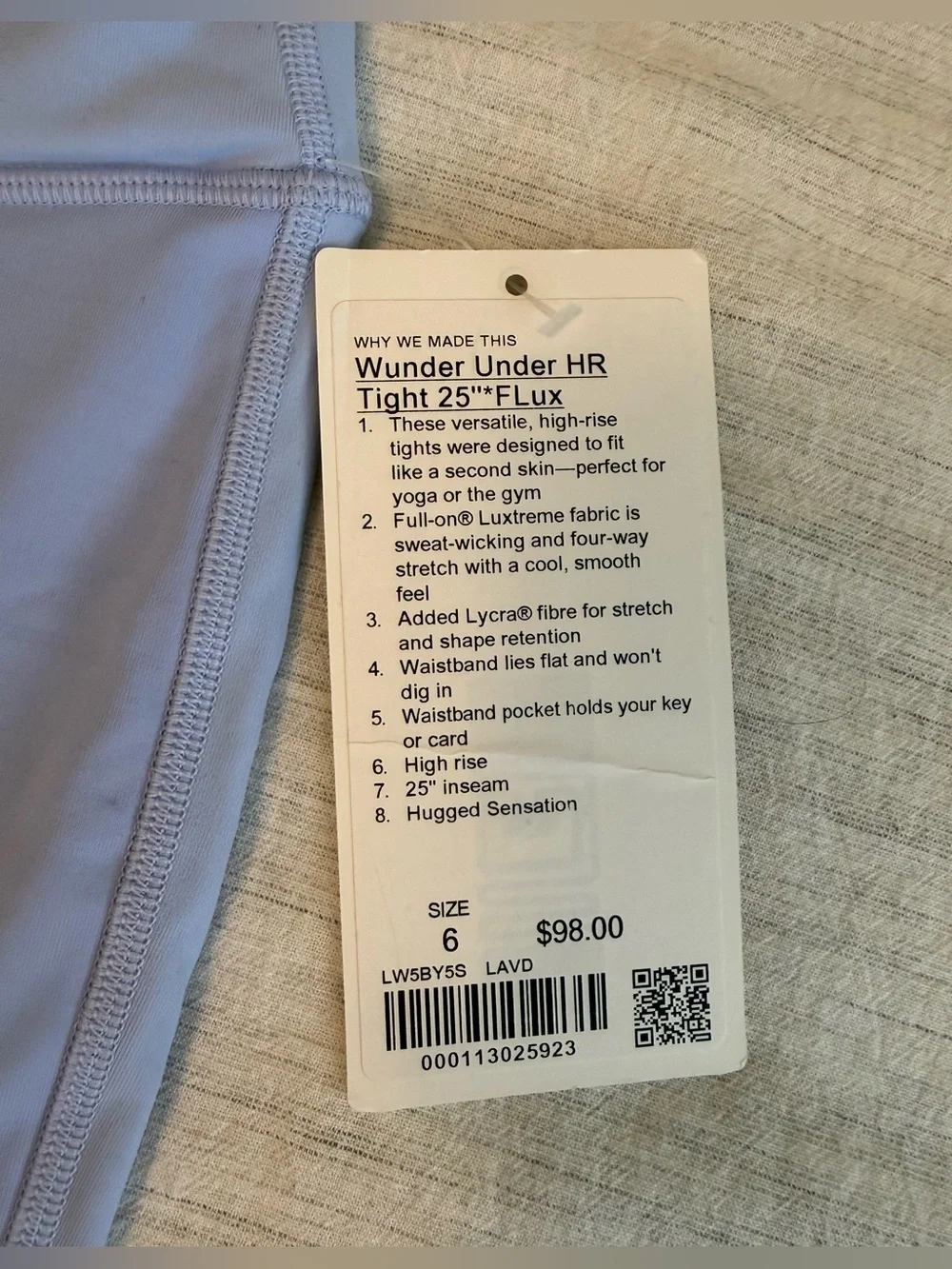 NWT Lululemon Wunder Under 25”